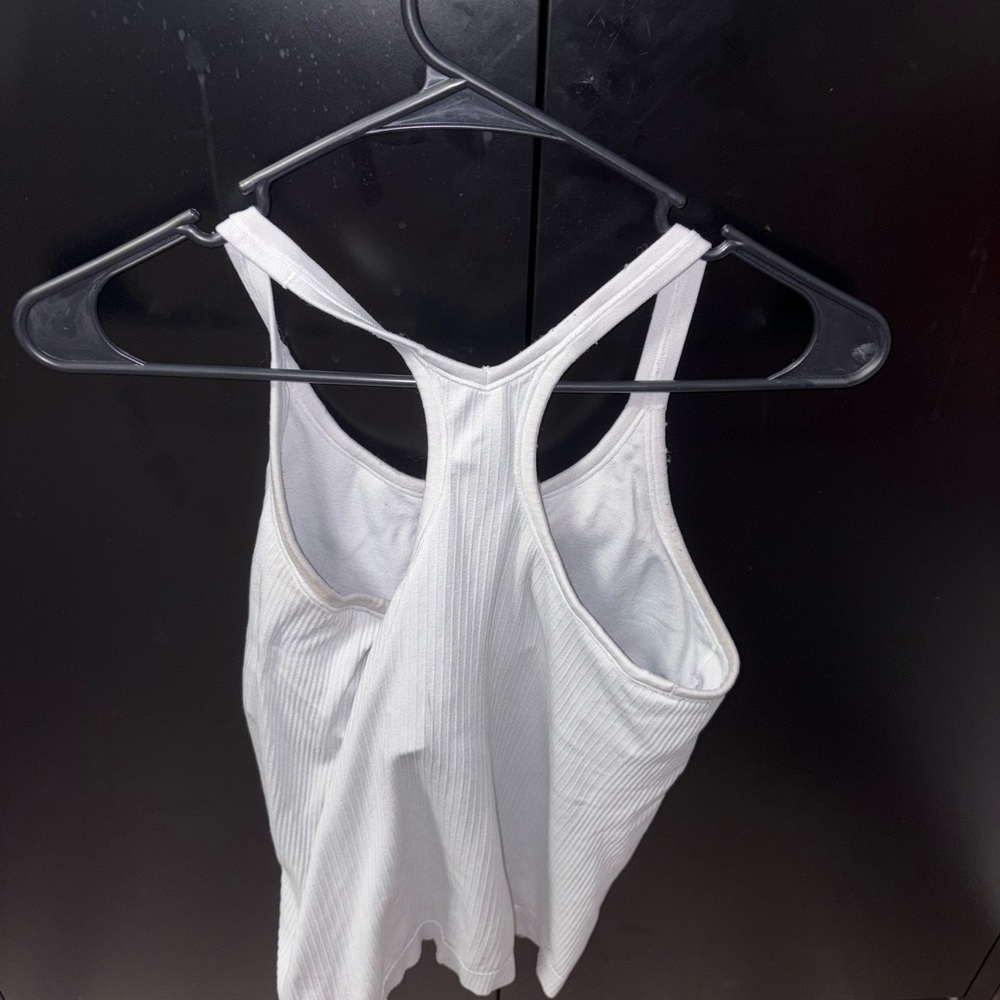White Ribbed Tank Top - Picture 3 of 3